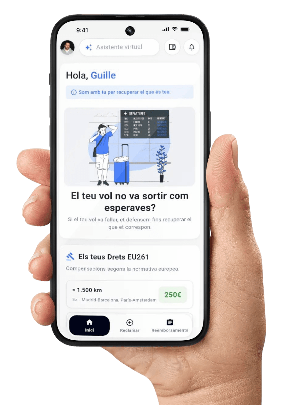 Vista de l'app al mòbil