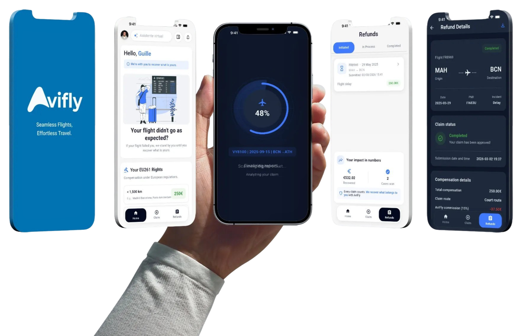 AviFly App - App screens